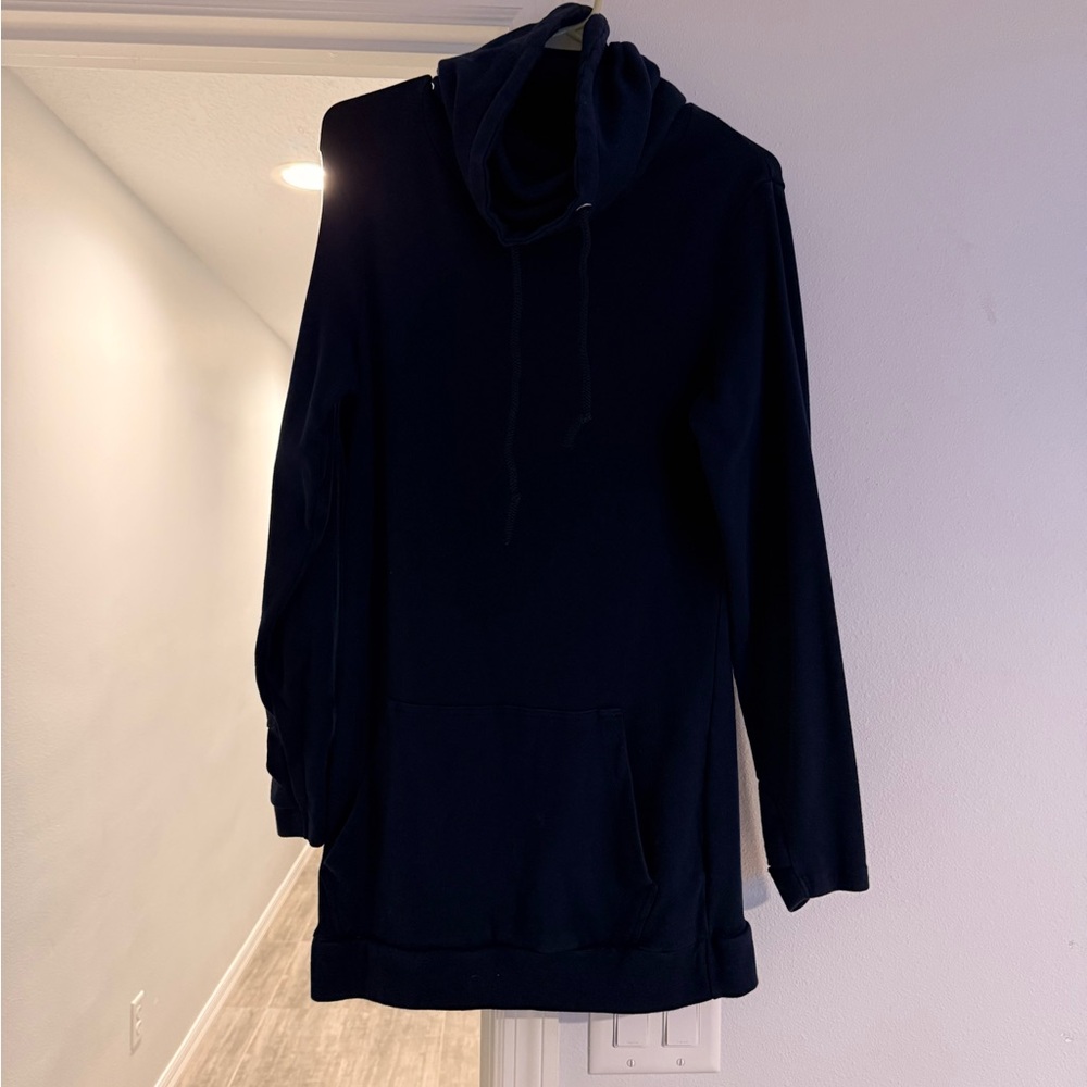 Elegant Navy Cowl Neck Sweater
